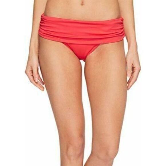 LAUREN RALPH LAUREN Beach‎ Club Ruched Hipster Bikini Bottoms 16 Raspberry NEW - Picture 1 of 5